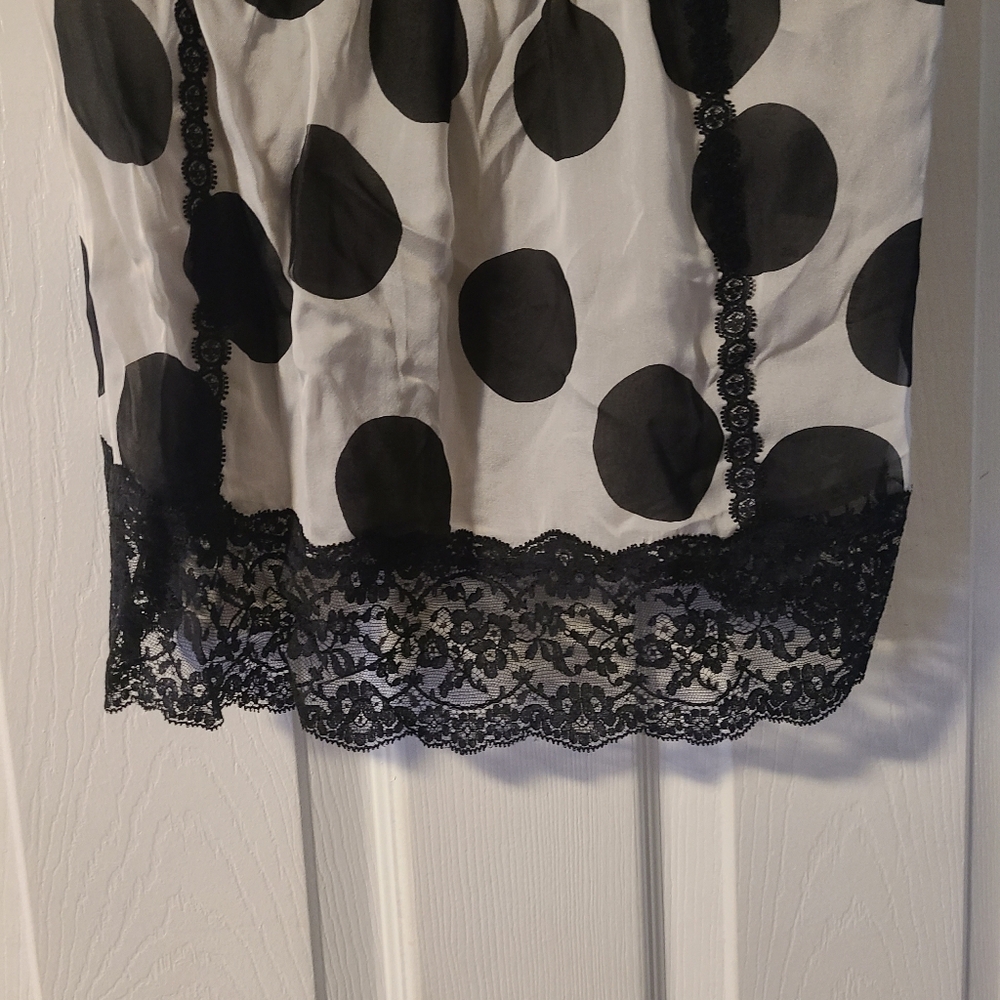 Dolce&Gabbana Silver And Black Silk Blend Camisole With Metallic Lambskin Trim - Picture 3 of 10